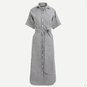 J. Crew Relaxed-fit short-sleeve cotton poplin shirtdress in gingham M